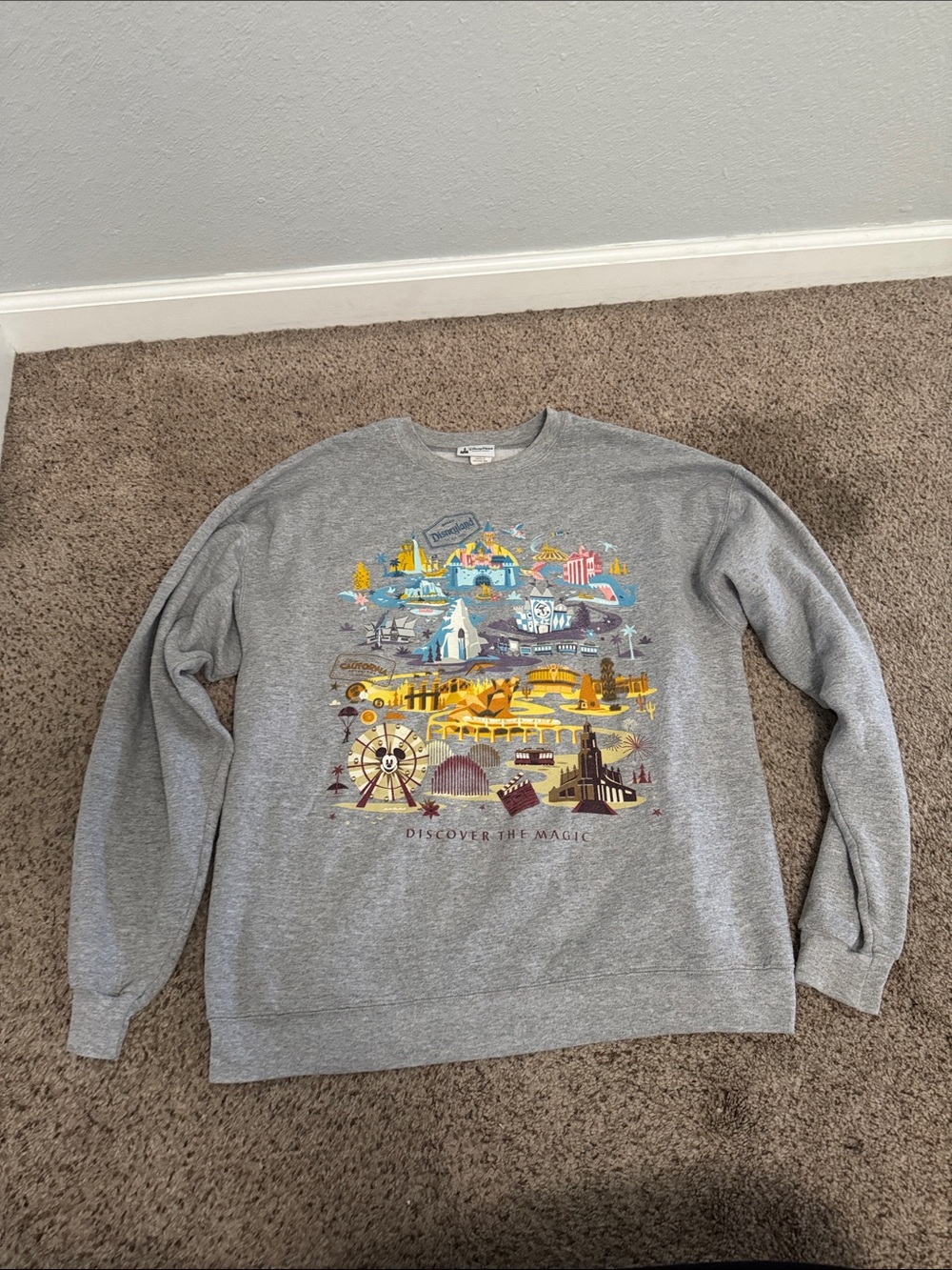 Disneyland Gray 'Discover The Magic' Crewneck Sweatshirt